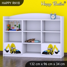 Regal Knihovna Sten 2 Bily Sedy Beton Asko Nabytek