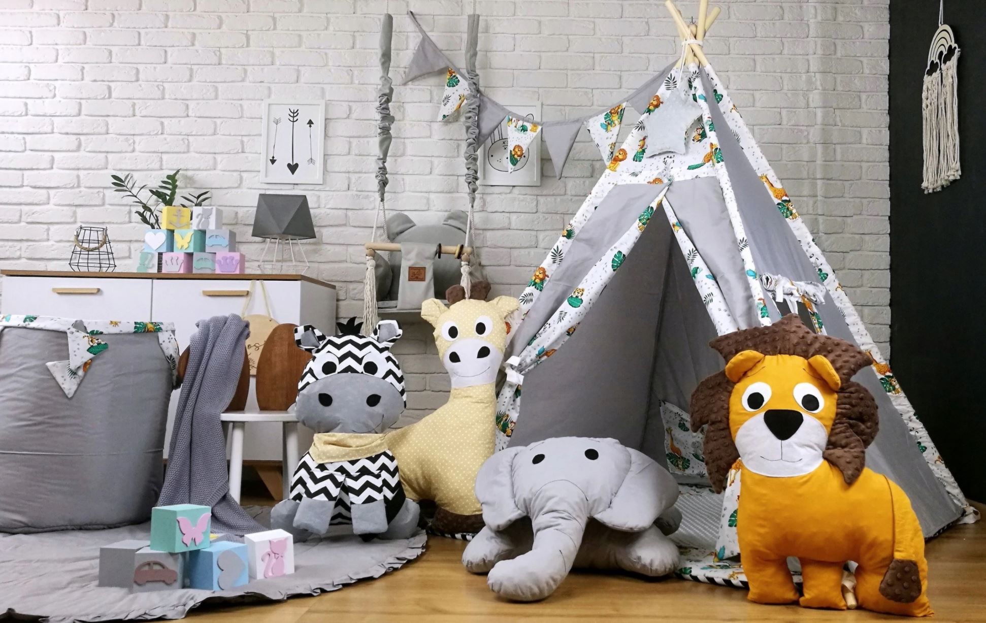 Dětský stan TEEPEE (TÝPÍ) LUXURY s doplňky - JUNGLE