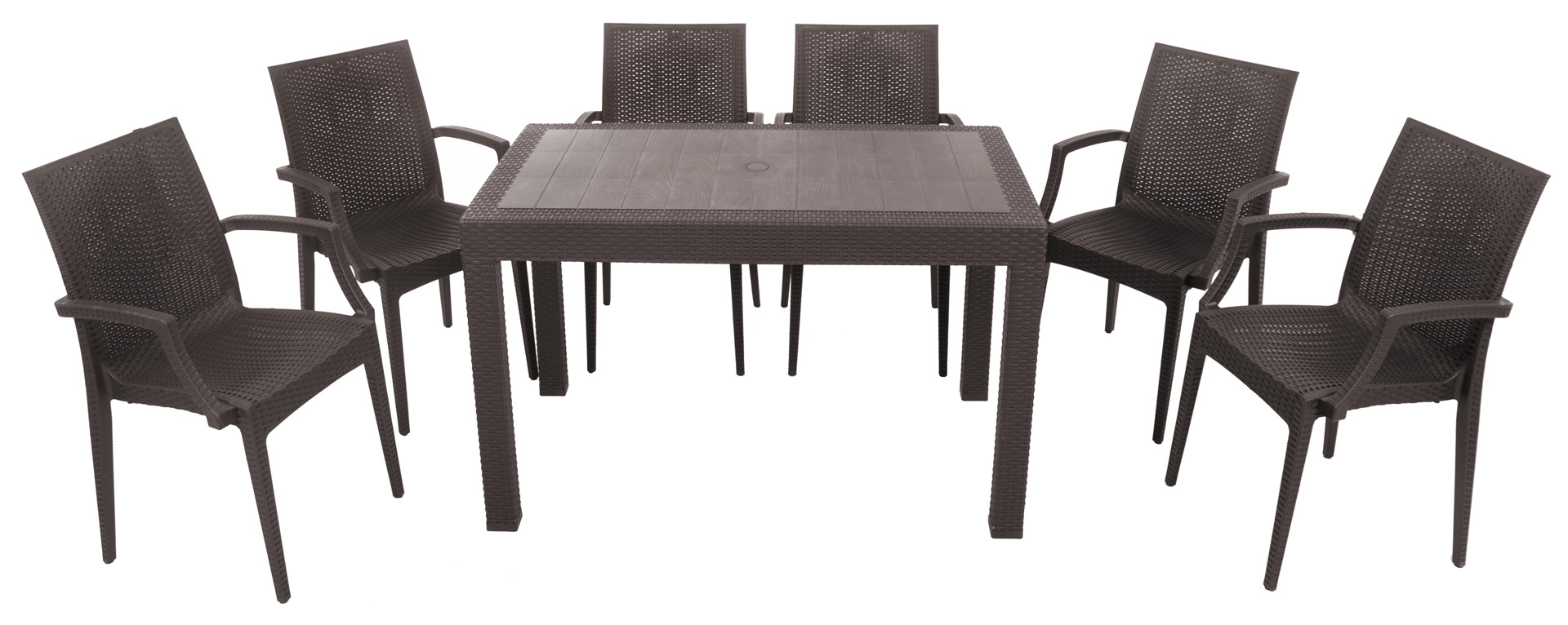 Zahradní ratanový nábytek BISTRO set 6 židlí a stolu MAXMAX.cz