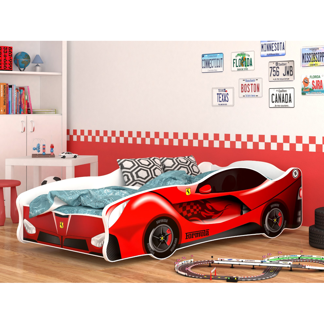 Detska Postel Auto Michael 160x80 Cm Cervena 21 E Shop Maxmax Cz