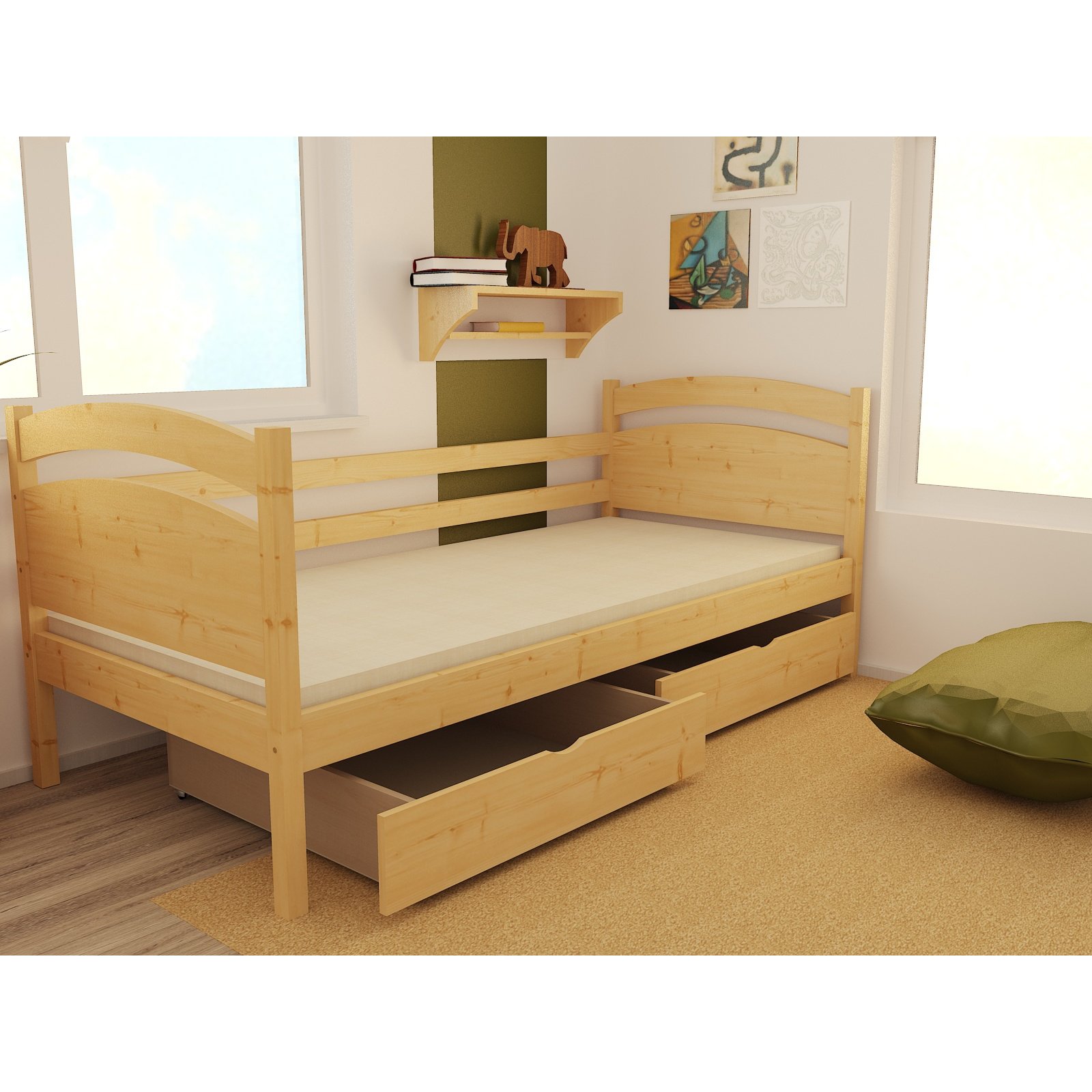Detska Postel Z Masivu 200x90 Cm Se Supliky Dp026 E Shop Maxmax Cz