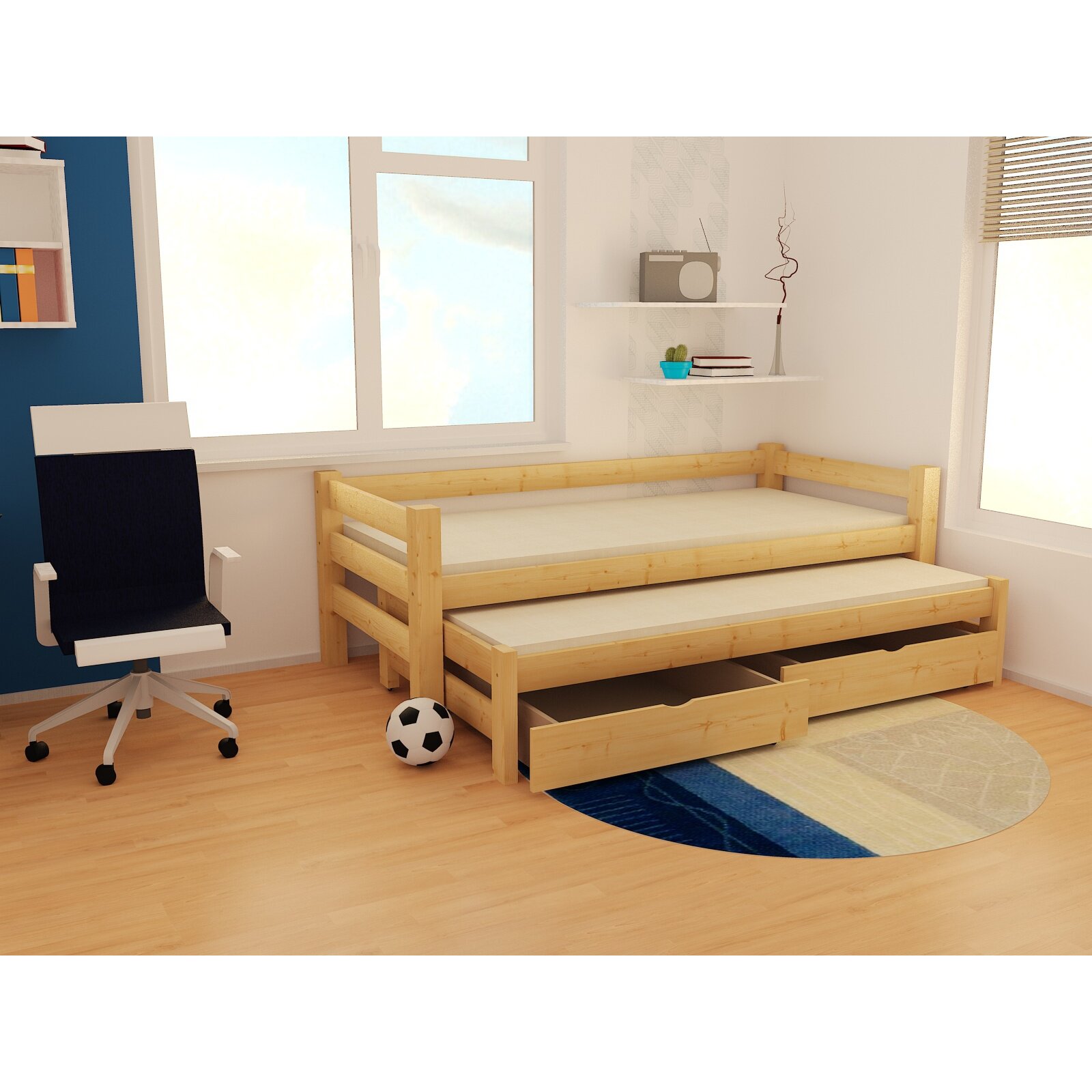 detska postel s vysuvnou pristylkou z masivu robust 8x8 7a 200x90 cm e shop maxmax cz