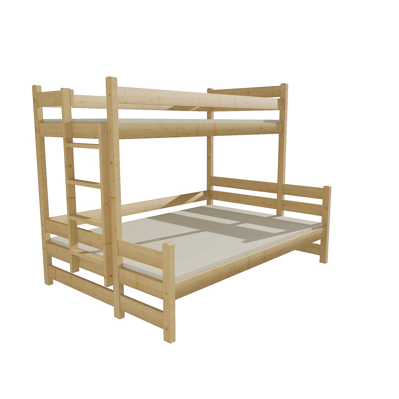 Detska Patrova Postel S Rozsirenym Spodnim Luzkem Z Masivu 200x90cm Bez Supliku Pps003 E Shop Maxmax Cz