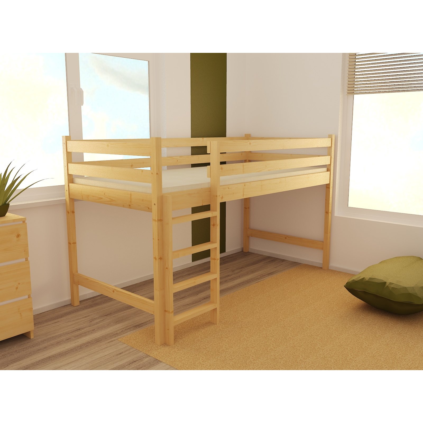 Vyvysena Detska Postel Z Masivu 180x80cm Zp002 E Shop Maxmax Cz