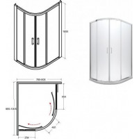 Asymetrický sprchový kout MODERN 185