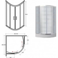 Čtvrtkruhový sprchový kout MODERN 185