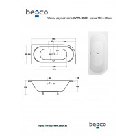 Asymetrická vana AVITA SLIM+