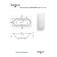 Asymetrická vana AVITA SLIM+