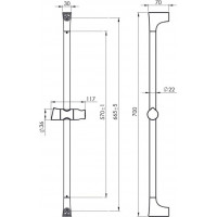 Sprchová tyč s držákem na ruční sprchu VIKO - 70 cm - chromová