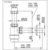 Umyvadlový sifon STY-533-2