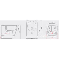 Závěsný bidet NOVA 51 cm - bílý