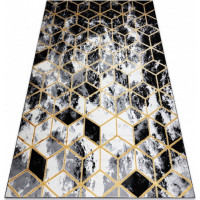 Kusový koberec Gloss 409A 82 3D cubes black/gold/grey