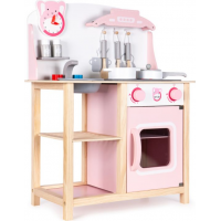 ECOTOYS Dřevěná kuchyňka růžová