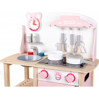 ECOTOYS Dřevěná kuchyňka růžová