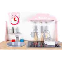 ECOTOYS Dřevěná kuchyňka růžová