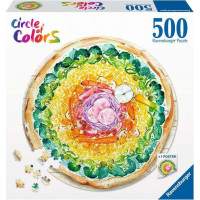 RAVENSBURGER Kulaté puzzle Kruh barev: Pizza 500 dílků