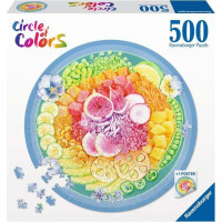 RAVENSBURGER Kulaté puzzle Kruh barev: Poke Bowl 500 dílků