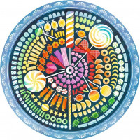 RAVENSBURGER Kulaté puzzle Kruh barev: Sladkosti 500 dílků
