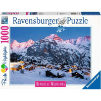 RAVENSBURGER Puzzle Dechberoucí hory: Bernská vysočina, Murren ve Švýcarsku 1000 dílků