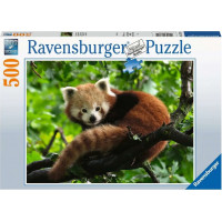 RAVENSBURGER Puzzle Panda červená 500 dílků