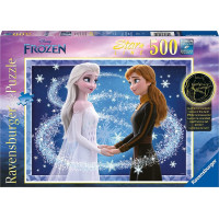 RAVENSBURGER Svítící puzzle Ledové království: Sestry Anna a Elsa 500 dílků