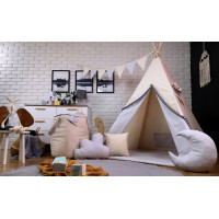 Dětský stan TEEPEE (TÝPÍ) SOFT s doplňky - BÉŽOVÝ