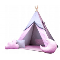 Dětský stan TEEPEE (TÝPÍ) SOFT s doplňky - RŮŽOVÝ