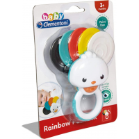 CLEMENTONI BABY Chrastítko a kousátko Duhový páv 2v1