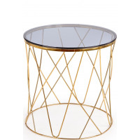 Konferenční stolek SELENA - zlatý/kouřové sklo
