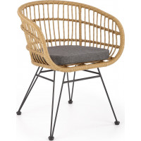 Zahradní ratanová židle RABA - přírodní / šedá