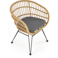 Zahradní ratanová židle RABA - přírodní / šedá