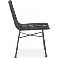 Ratanová židle KORNELIA - černá / šedá