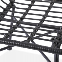 Ratanová židle KORNELIA - černá / šedá