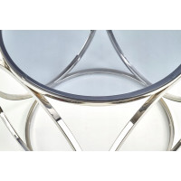 Konferenční stolek VENUŠE - stříbrný/kouřové sklo