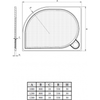 Asymetrický sprchový kout MODERN 185 s vaničkou z litého mramoru LAKA