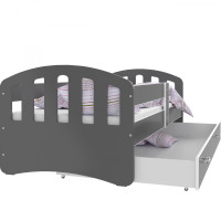 Dětská postel se šuplíkem HAPPY - 160x80 cm - šedá