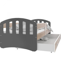 Dětská postel se šuplíkem HAPPY - 160x80 cm - sonoma-šedá
