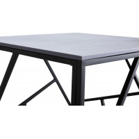 Konferenční stolek VERSO 2 hranatý - šedý mramor/černý