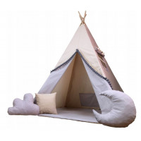 Dětský stan TEEPEE (TÝPÍ) SOFT s doplňky - BÉŽOVÝ