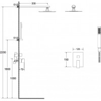 Podomítkový sprchový set MODERN/VARIUM I - černý