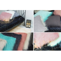 Povlak na polštář LUX 45x45 cm s dlouhým vlasem - šedý