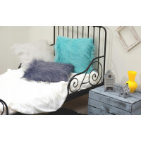 Povlak na polštář LUX 45x45 cm s dlouhým vlasem - šedý