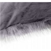 Povlak na polštář LUX 45x45 cm s dlouhým vlasem - tmavě šedý