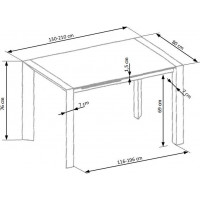Jídelní stůl STAN - 130(210)x80x76 cm - rozkládací - bílý
