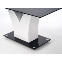 Jídelní stůl VESNA 160x90x76 cm - bílý/černé sklo
