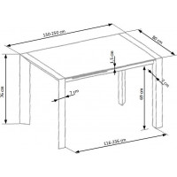 Jídelní stůl STAN XL - 130(250)x80x76 cm - rozkládací - bílý