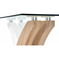 Jídelní stůl VILMA 160x90x76 cm - dub sonoma/bílý/sklo