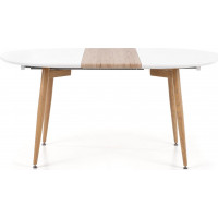 Jídelní stůl EDDIE - 120(200)x100x75 cm - rozkládací - bílý/dub san remo