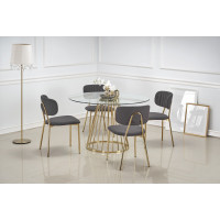 Jídelní stůl LIVE - 120x75 cm - čiré sklo/zlatý