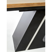 Jídelní stůl FERGIE - 160(220)x0x75 cm - rozkládací - přírodní/černý